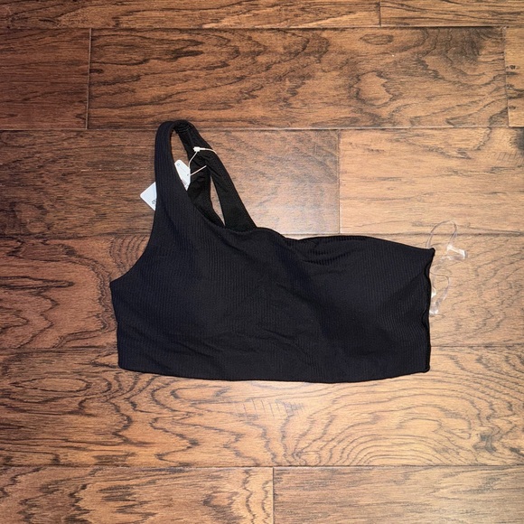 Lululemon Ribbed Nulu Asymmetrical Bra Light Support, A/B Cup in Black NWT Sz 10 - Picture 6 of 8